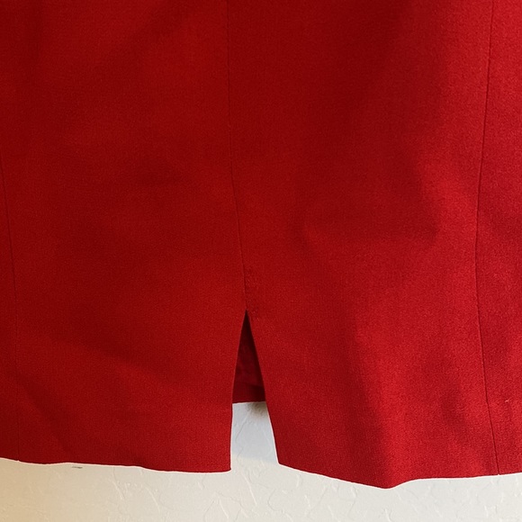 Vintage Sandra Pabst Red Dress with Real Fur - Picture 4 of 8